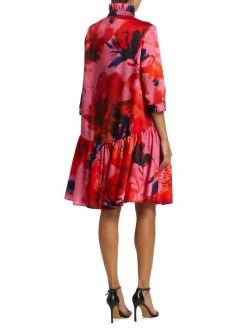 Teri Jon By Rickie Freeman Printed Twill Drop-Waist Shirtdress -Rickie Freeman Sales 2022 unnamed file 263