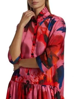 Teri Jon By Rickie Freeman Printed Twill Drop-Waist Shirtdress -Rickie Freeman Sales 2022 unnamed file 264