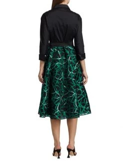 Teri Jon By Rickie Freeman Belted Taffeta & Jacquard Shirtdress -Rickie Freeman Sales 2022 unnamed file 277