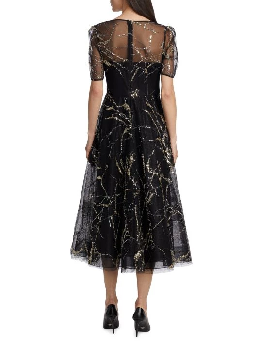 Teri Jon By Rickie Freeman Web Sequin Tulle Dress 7 Teri Jon By Rickie Freeman Web Sequin Tulle Dress - Image 5