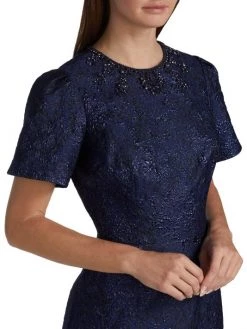 Teri Jon By Rickie Freeman Jacquard Short-Sleeve Gown -Rickie Freeman Sales 2022 unnamed file 299