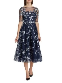 Teri Jon By Rickie Freeman Embroidered Tulle Tea Dress -Rickie Freeman Sales 2022 unnamed file 310