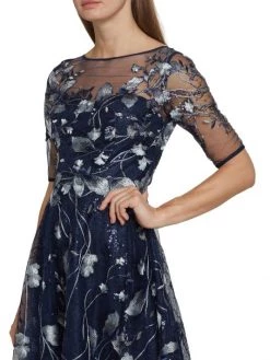 Teri Jon By Rickie Freeman Embroidered Tulle Tea Dress -Rickie Freeman Sales 2022 unnamed file 313