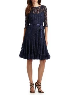Teri Jon By Rickie Freeman Lace Pintuck Dress Navy -Rickie Freeman Sales 2022 unnamed file 32