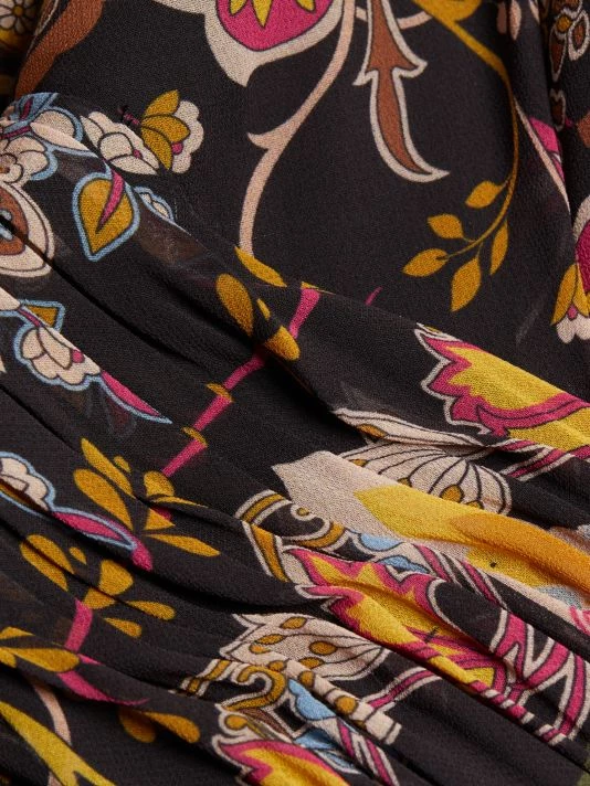 Teri Jon By Rickie Freeman Pleated Paisley Chiffon Gown 9 Teri Jon By Rickie Freeman Pleated Paisley Chiffon Gown - Image 7