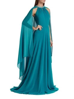Teri Jon By Rickie Freeman Embellished Chiffon Cape Gown -Rickie Freeman Sales 2022 unnamed file 339