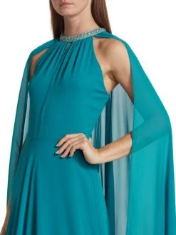 Teri Jon By Rickie Freeman Embellished Chiffon Cape Gown -Rickie Freeman Sales 2022 unnamed file 341