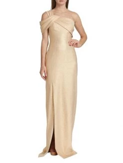 Teri Jon By Rickie Freeman One-Shoulder Metallic-Jacquard Gown -Rickie Freeman Sales 2022 unnamed file 345
