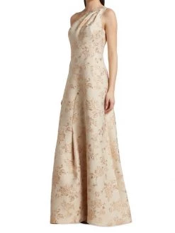 Teri Jon By Rickie Freeman One-Shoulder Floral Metallic Jacquard Gown -Rickie Freeman Sales 2022 unnamed file 367
