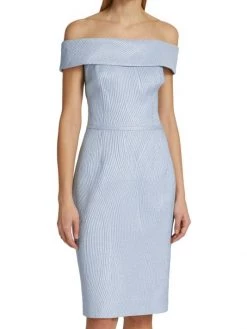 Teri Jon By Rickie Freeman Off-The-Shoulder Ribbed Cocktail Dress -Rickie Freeman Sales 2022 unnamed file 373