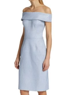 Teri Jon By Rickie Freeman Off-The-Shoulder Ribbed Cocktail Dress -Rickie Freeman Sales 2022 unnamed file 374