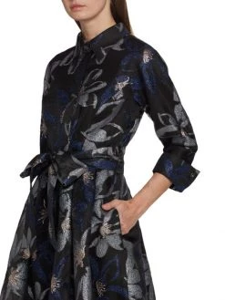 Teri Jon By Rickie Freeman Belted Shimmer Jacquard Tea-Length Dress -Rickie Freeman Sales 2022 unnamed file 390