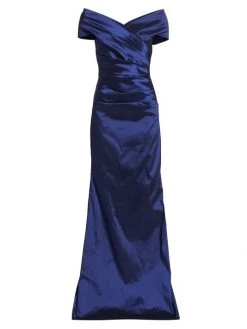 Teri Jon By Rickie Freeman Taffeta Gown Slate