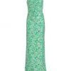 Teri Jon By Rickie Freeman One-Shoulder Jacquard Bow Gown