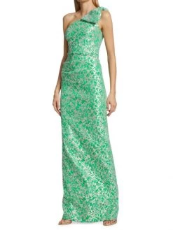 Teri Jon By Rickie Freeman One-Shoulder Jacquard Bow Gown -Rickie Freeman Sales 2022 unnamed file 444