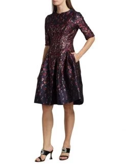 Teri Jon By Rickie Freeman Pleated Floral Jacquard Dress -Rickie Freeman Sales 2022 unnamed file 451