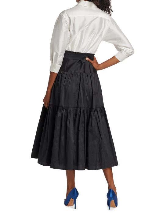 Teri Jon By Rickie Freeman Two-Tone Bow Shirt Dress 7 Teri Jon By Rickie Freeman Two-Tone Bow Shirt Dress - Image 5