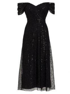 Teri Jon By Rickie Freeman Sequin Mesh Midi-Dress