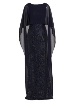 Teri Jon By Rickie Freeman Capelet Gown