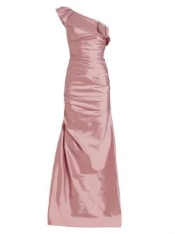 Teri Jon By Rickie Freeman One-Shoulder Gown