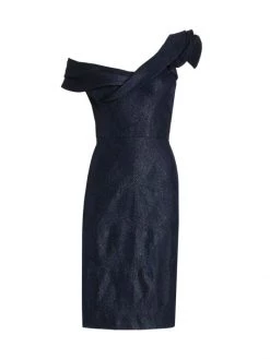 Teri Jon By Rickie Freeman Glitter-Embellished A-Line Dress