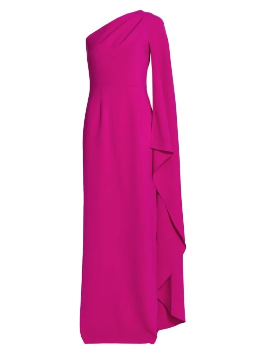 Teri Jon By Rickie Freeman One-Shoulder Crepe Gown 3 Teri Jon By Rickie Freeman One-Shoulder Crepe Gown