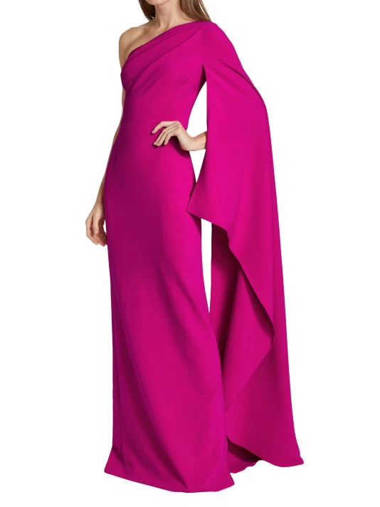 Teri Jon By Rickie Freeman One-Shoulder Crepe Gown 4 Teri Jon By Rickie Freeman One-Shoulder Crepe Gown - Image 2