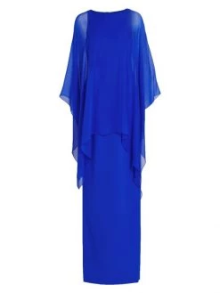 Teri Jon By Rickie Freeman Chiffon Cascading Gown