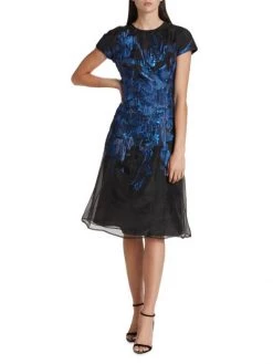 Teri Jon By Rickie Freeman Metallic Floral Knee-Length Dress -Rickie Freeman Sales 2022 unnamed file 520