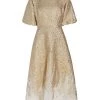 Teri Jon By Rickie Freeman Metallic Jacquard A-Line Dress Gold Sage Multi -Rickie Freeman Sales 2022 unnamed file 53