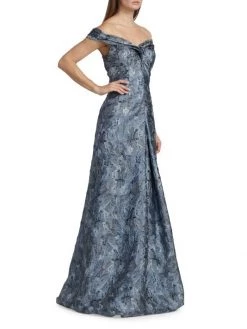 Teri Jon By Rickie Freeman Off-The-Shoulder Jacquard Gown 12 Teri Jon By Rickie Freeman Off-The-Shoulder Jacquard Gown -Rickie Freeman Sales 2022 unnamed file 535