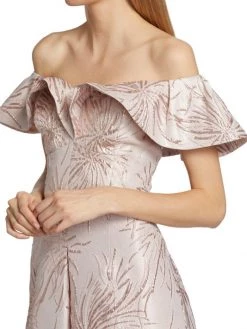 Teri Jon By Rickie Freeman Metallic Off-The-Shoulder Gown -Rickie Freeman Sales 2022 unnamed file 565