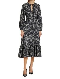 Teri Jon By Rickie Freeman Floral Ruffled-Hem Midi Dress -Rickie Freeman Sales 2022 unnamed file 629