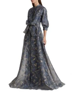 Teri Jon By Rickie Freeman Metallic Jacquard Shirtwaist Gown -Rickie Freeman Sales 2022 unnamed file 636