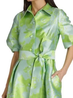 Teri Jon By Rickie Freeman Satin Floral Belted Cocktail Dress -Rickie Freeman Sales 2022 unnamed file 646