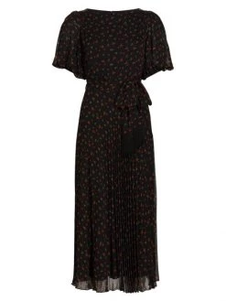 Teri Jon By Rickie Freeman Floral-Print Chiffon Midi Dress
