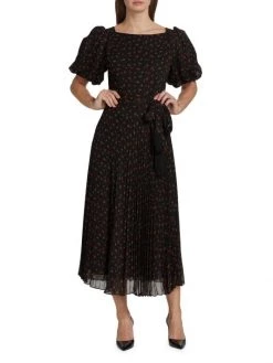 Teri Jon By Rickie Freeman Floral-Print Chiffon Midi Dress -Rickie Freeman Sales 2022 unnamed file 657