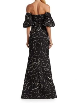 Teri Jon By Rickie Freeman Metallic Jacquard Off-The-Shoulder Gown -Rickie Freeman Sales 2022 unnamed file 66