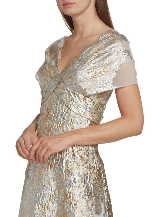 Teri Jon By Rickie Freeman Metallic Jacquard Ball Gown 8 Teri Jon By Rickie Freeman Metallic Jacquard Ball Gown - Image 6