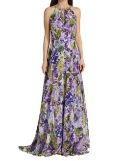 Teri Jon By Rickie Freeman Painterly Floral Embellished Halter Gown -Rickie Freeman Sales 2022 unnamed file 703