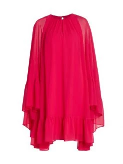 Teri Jon By Rickie Freeman Chiffon Cape Dress