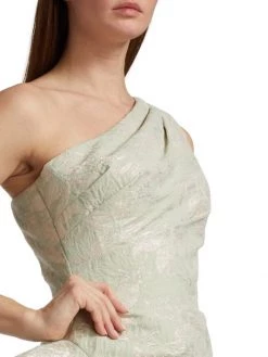 Teri Jon By Rickie Freeman Ruffled One-Shoulder Floral-Jacquard Gown -Rickie Freeman Sales 2022 unnamed file 734