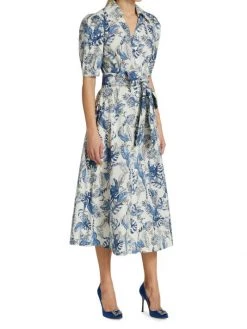 Teri Jon By Rickie Freeman Belted Floral Cotton Cocktail Dress -Rickie Freeman Sales 2022 unnamed file 739