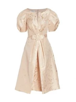 Teri Jon By Rickie Freeman Jacquard A-Line Dress