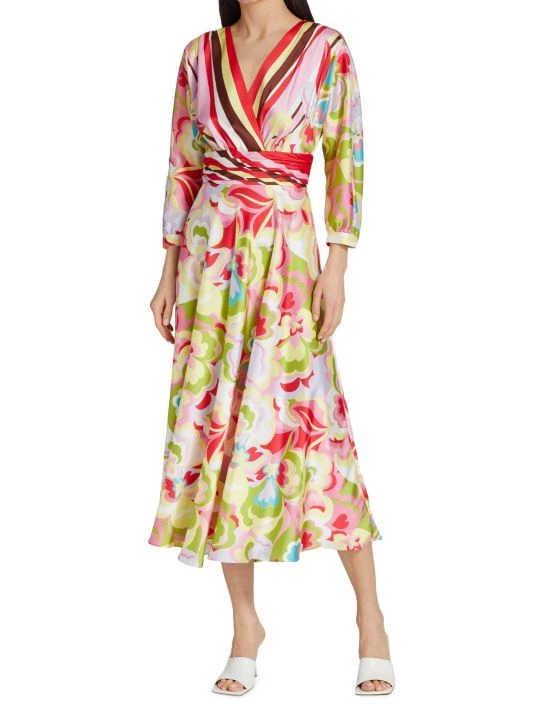 Teri Jon By Rickie Freeman Floral V-Neck Cocktail Dress 4 Teri Jon By Rickie Freeman Floral V-Neck Cocktail Dress - Image 2