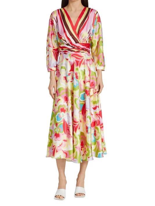 Teri Jon By Rickie Freeman Floral V-Neck Cocktail Dress 5 Teri Jon By Rickie Freeman Floral V-Neck Cocktail Dress - Image 3