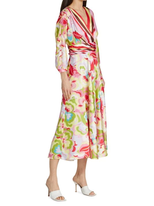 Teri Jon By Rickie Freeman Floral V-Neck Cocktail Dress 6 Teri Jon By Rickie Freeman Floral V-Neck Cocktail Dress - Image 4