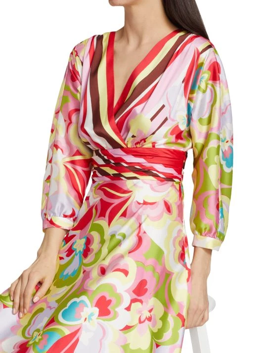 Teri Jon By Rickie Freeman Floral V-Neck Cocktail Dress 8 Teri Jon By Rickie Freeman Floral V-Neck Cocktail Dress - Image 6
