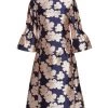 Teri Jon By Rickie Freeman Satin Bell-Sleeve Dress