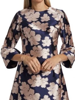 Teri Jon By Rickie Freeman Satin Bell-Sleeve Dress -Rickie Freeman Sales 2022 unnamed file 825